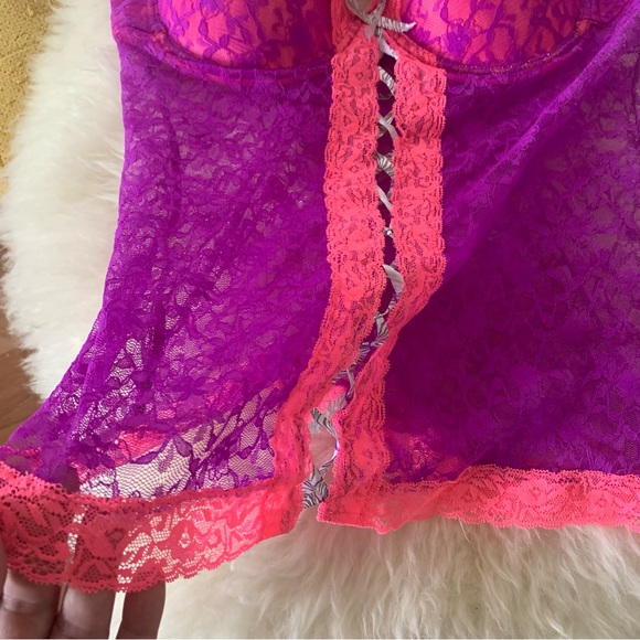Native Intimates Pink & Purple Lace Lingerie Bra Top - Picture 4 of 11